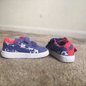 Kids No Laces Tie Puma Sneaker Purple White